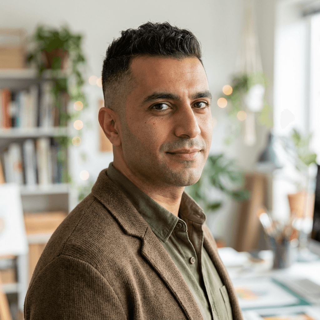 Hassan Al-Farsi with a kind expression